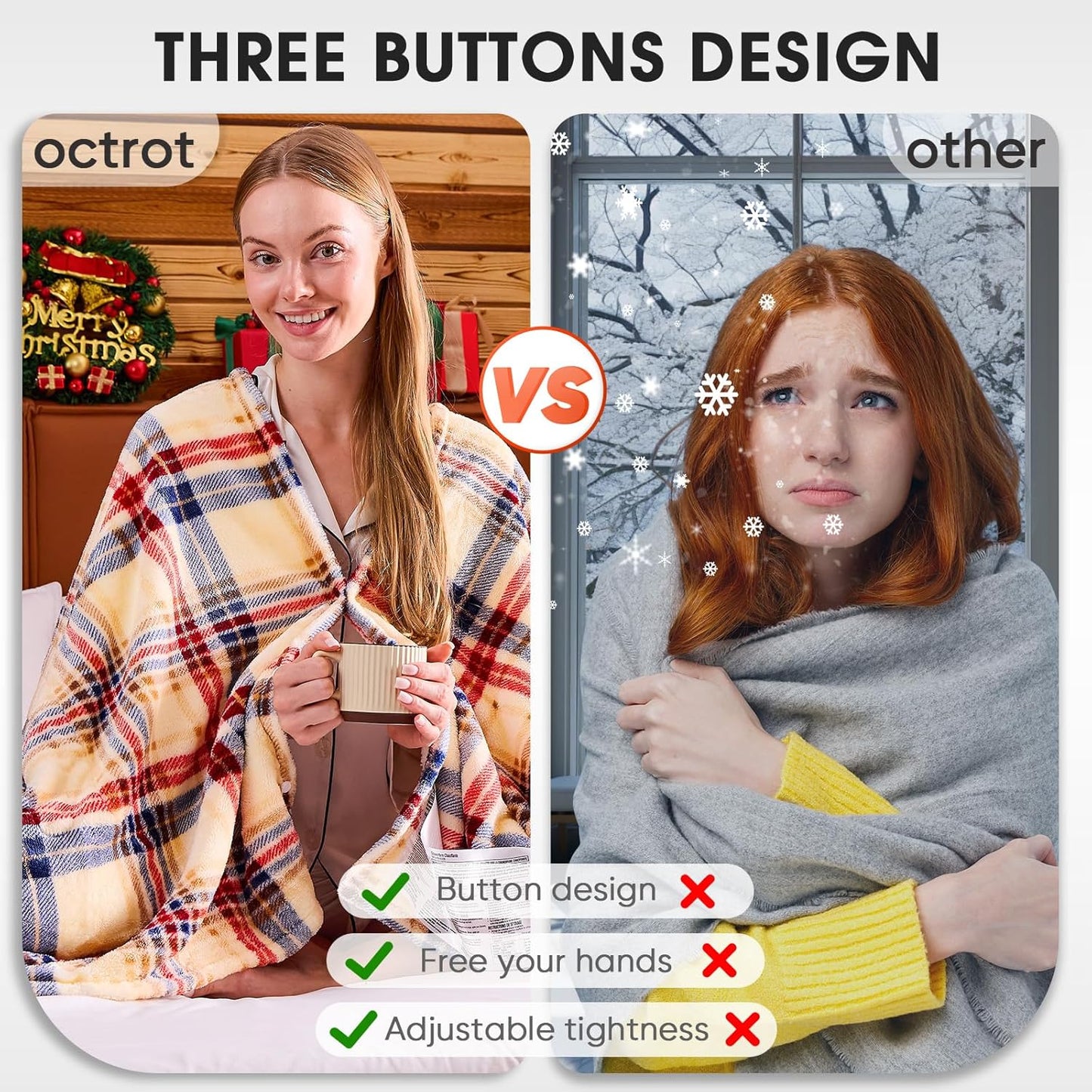 Heated Blanket Electric Throw, 50X60, Heating Throw with 10 Heating Levels & 8 Hours Auto Off, Plaid Checkered Sherpa Blanket Warmer for Adults, Farmhouse Home Decor for Couch Bed Office Gifts for Mom