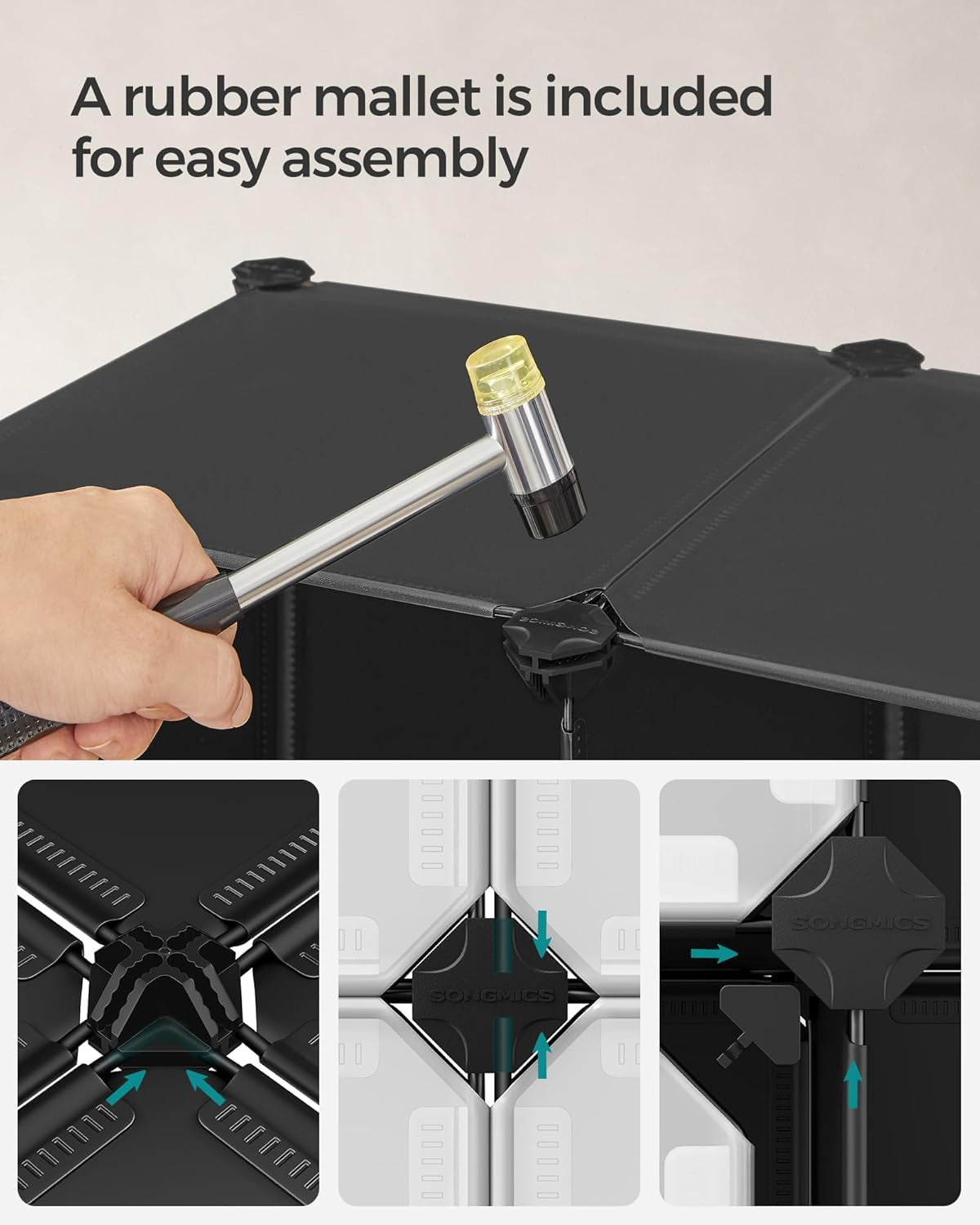 Cube Storage Organizer, 12-Cube Closet Storage Shelves, Modular Bookcase, Black ULPC34HV1