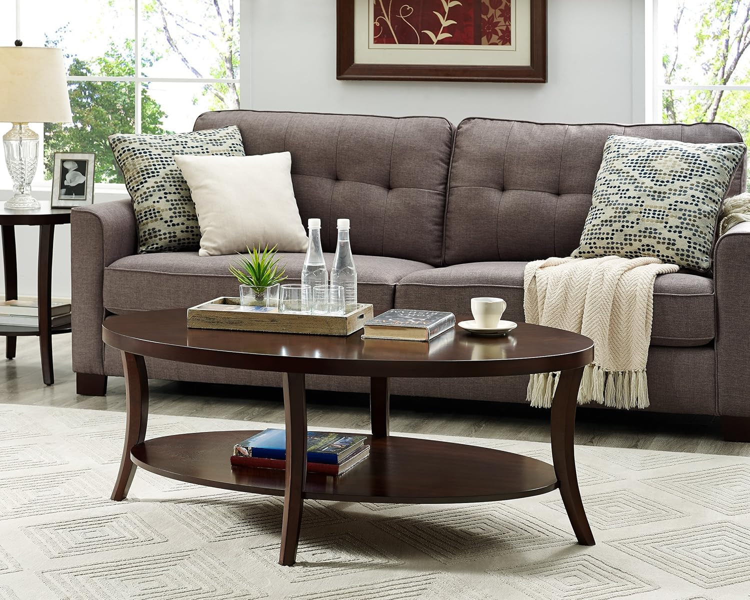 EP Oval Coffee End Tables Set