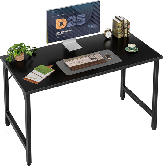 40 Inch Computer Desk, Small Home Office Desk Study Writing Kid Table, Simple PC Gaming Desk, Adjustable Feet, Black