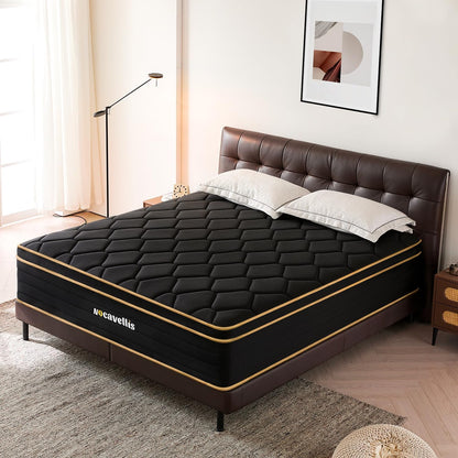 Twin Mattress 10 Inch Twin Size Mattresses in a Box Spring Hybrid Twin Bed Memory Foam Mattress Comfort Breathable Fabric Cooling Gel Pressure Relief, Medium Firm