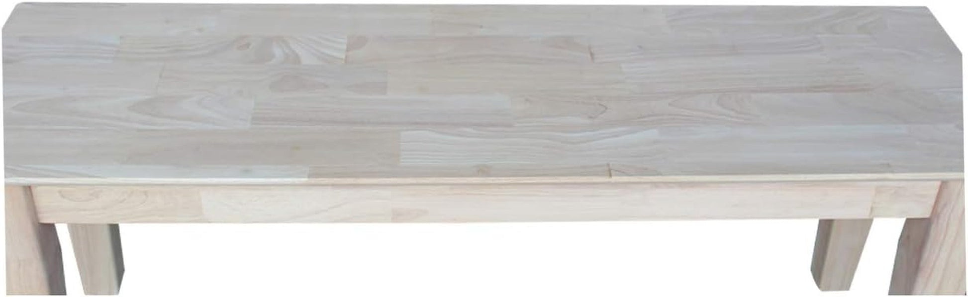 International Concepts Shaker Style Bench, 47-Inch Wide, Solid Parawood, Unfinished