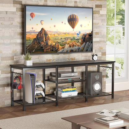 TV Stand for Living Room Entertainment Center for 55 Inch Tvs, TV Media Console Table Television Stands for Bedroom, Black