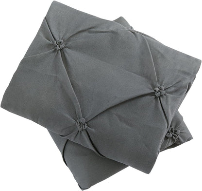 Lightweight Soft Microfiber Pillow Shams, Well Crafted Pinch Pleat, King Size (20X36) Grey Color 2 Pack