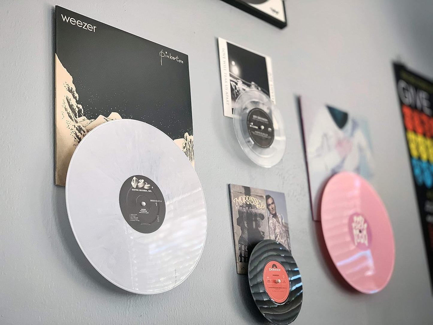 - Vinyl Record Display - Combine Vinyl and Album Cover on Wall. Doubles as a Now Playing Tabletop Stand.