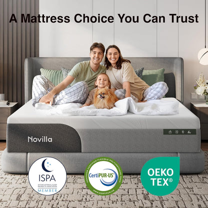 Queen Mattress 14 Inch, Gel Queen Memory Foam Mattress in a Box with Cool-Touch Nylon Cover for Cooling Night Sleep, Pain Relief & Spinal Support with Comfort Foam, Certipur-Us Certified