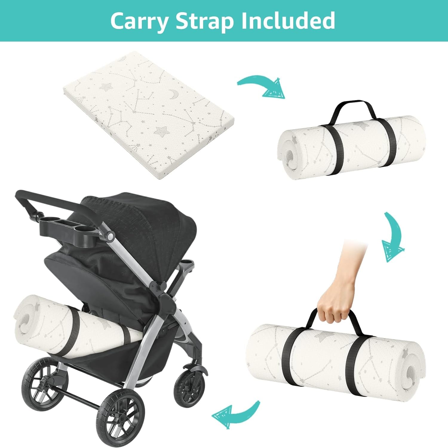 Bamboo Pack and Play Mattress Pad Breathable 38X26 Waterproof Baby Mattress for Pack N Play Matress Topper Waterproof with Strap