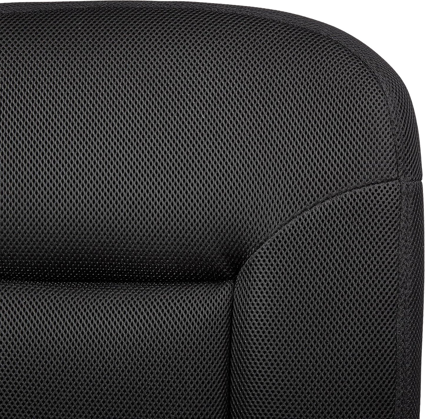 Low-Back Office Desk Chair, Adjustable Height, 360 Degree Swivel, Fabric Upholstery, Black