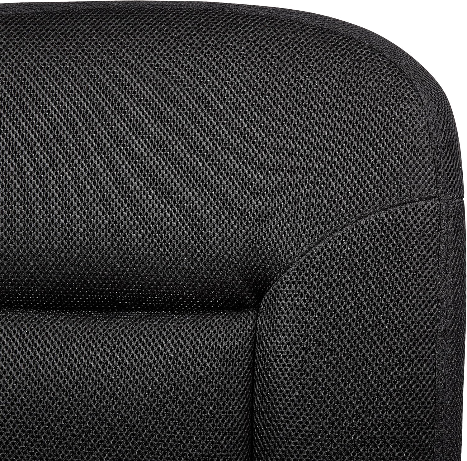 Low-Back Office Desk Chair, Adjustable Height, 360 Degree Swivel, Fabric Upholstery, Black