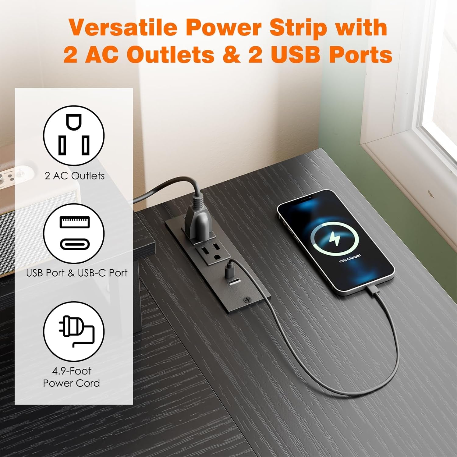 Gaming Desk for Bedroom L Shaped Small Corner Computer Desk with Power Outlets and LED Lights, PC Desk, Home Office Desks with Drawer, Writing Desk Study Desk, Black