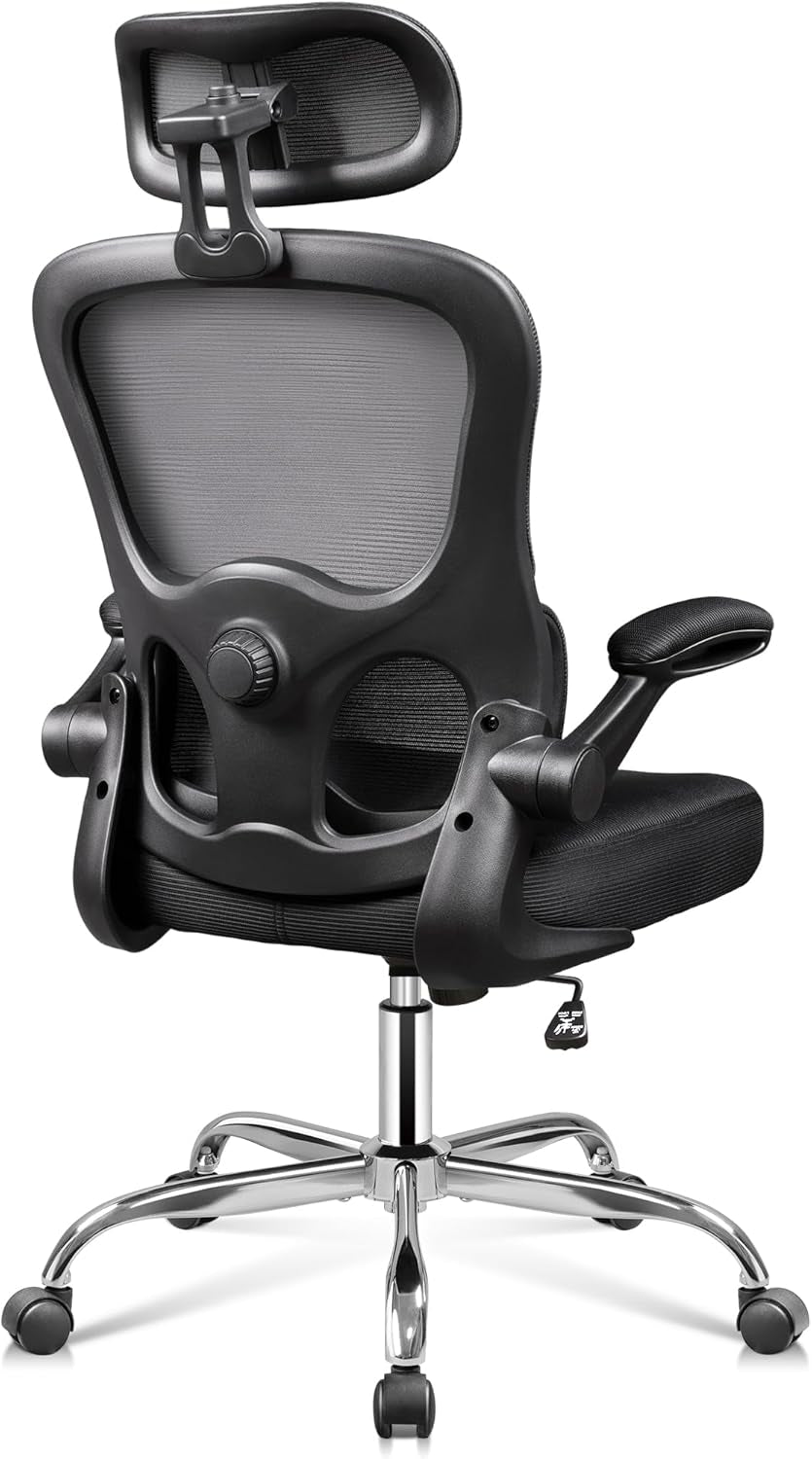 Office Chair, Breathable Black Mesh Elegance with Ergonomic Comfort for Professionals & Gamers