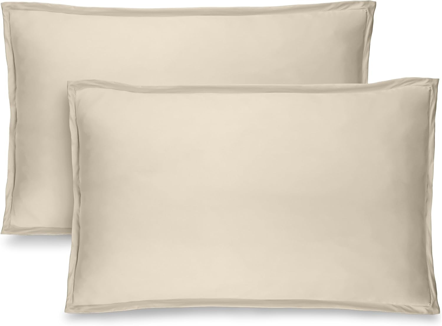 King Pillow Sham Covers - Set of 2 - Premium 1800 Ultra-Soft Microfiber - Double Brushed - Stain & Fade Resistant - Bed Pillow Shams - Pillows Not Included (Set of 2, Sand)