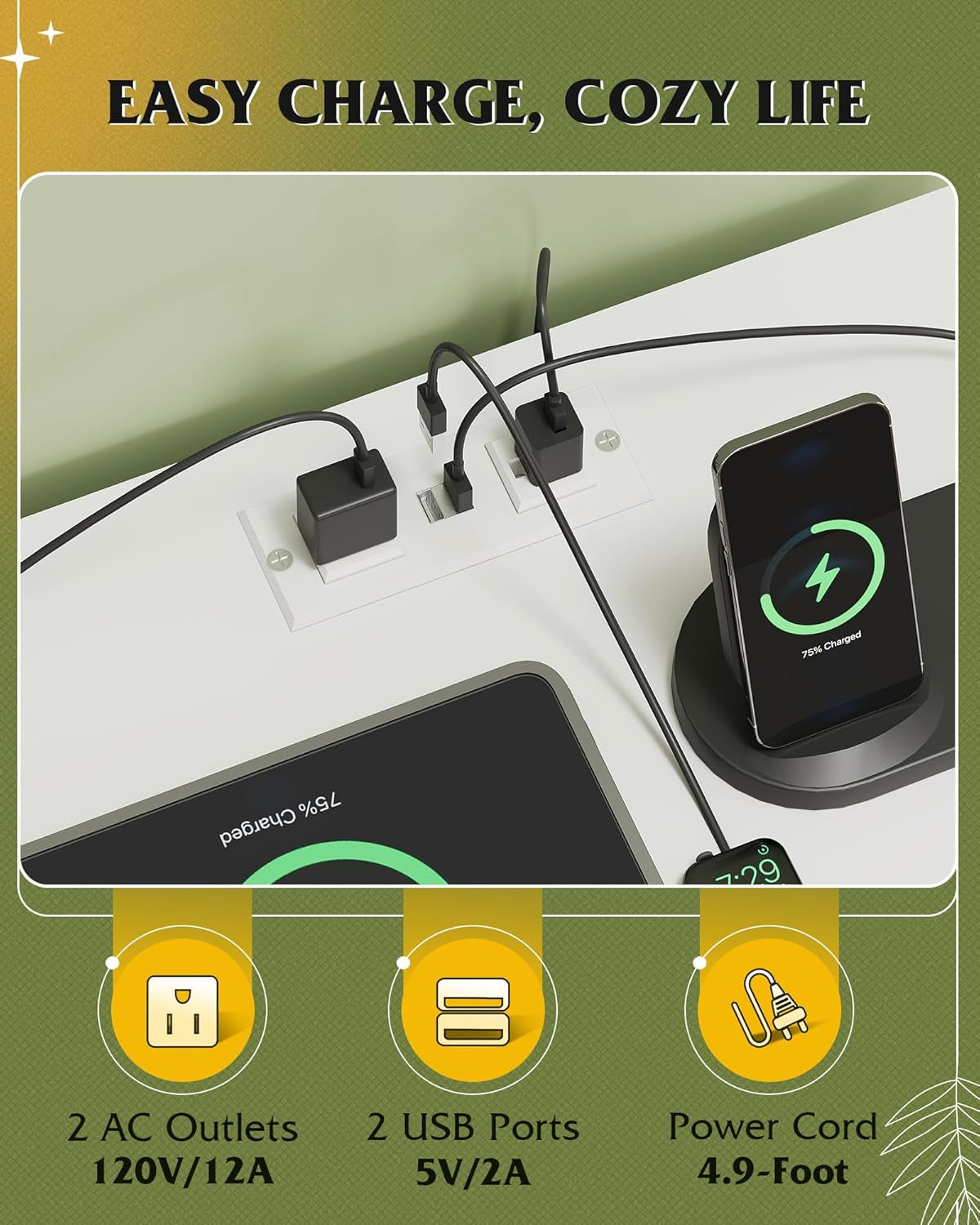 Night Stand Set of 2 with Charging Station, Nightstands with Wood Drawers and Open Shelf, Bed Side Tables Living Room, Bedroom, Modern End Table Set 2, White