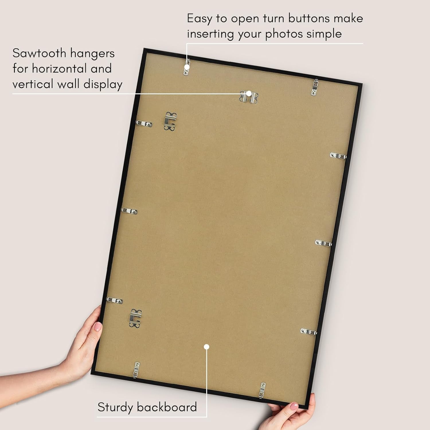 20X30 Poster Frame with Polished Plexiglass - Streamline Collection - Thin Border Picture Frame for Wall Display - Hanging Hardware Included - Black