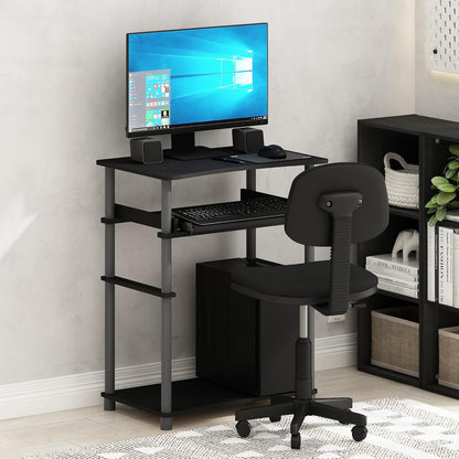 Home Desk, Gaming Desk with Keyboard Tray, Computer Desk, Office Writing Desk for Home Office, Bedroom, Black