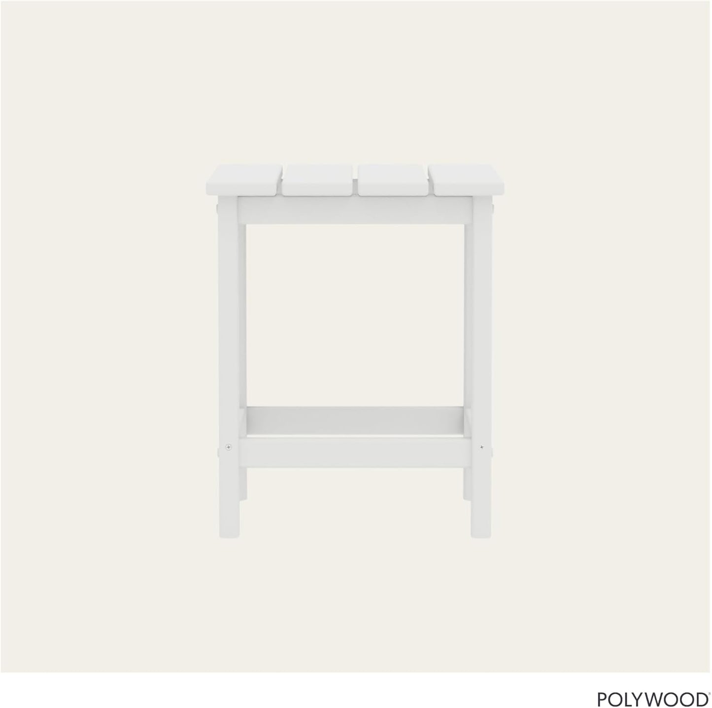 POLYWOOD Long Island 18" Side Table, White