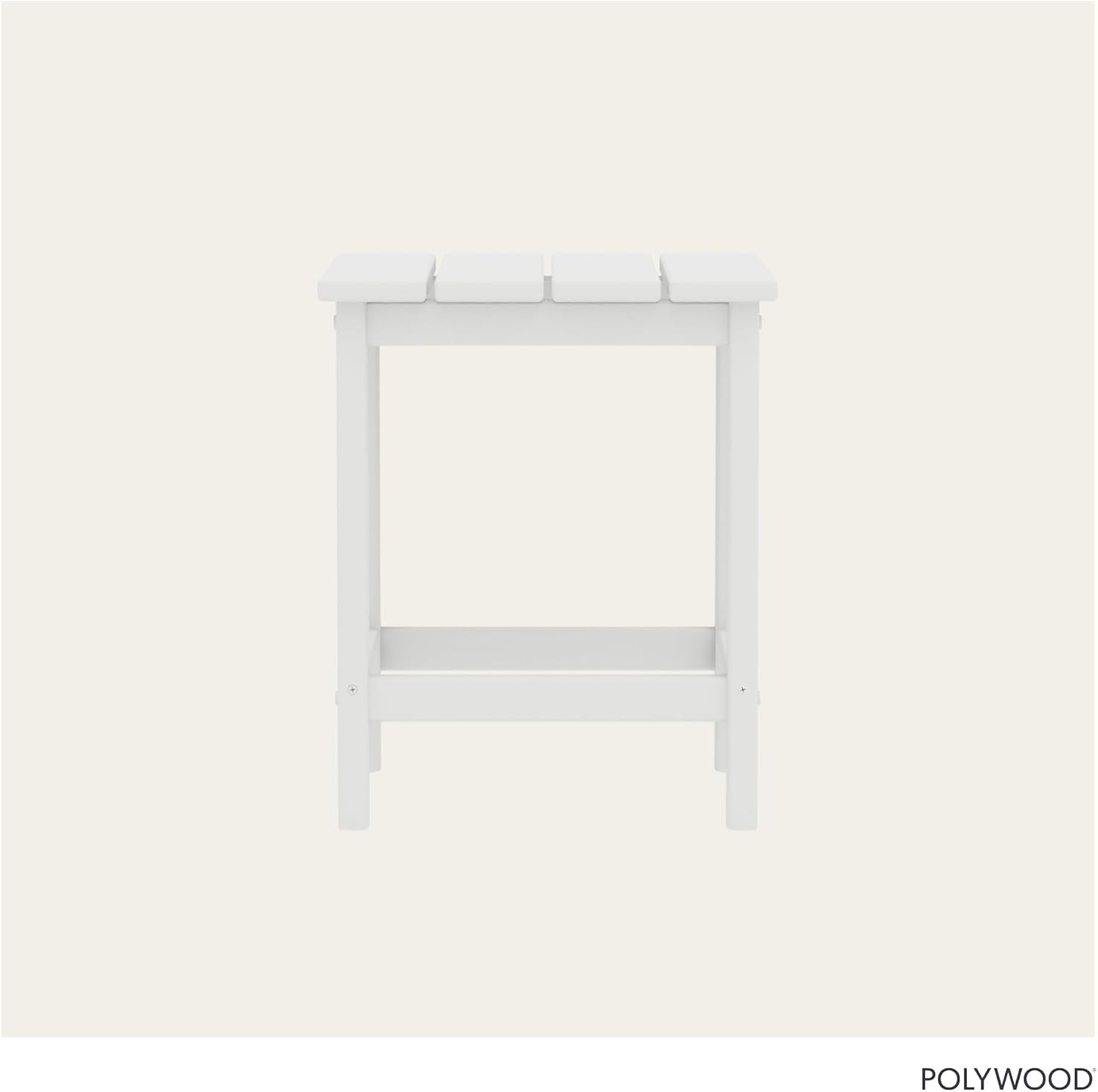 POLYWOOD Long Island 18" Side Table, White
