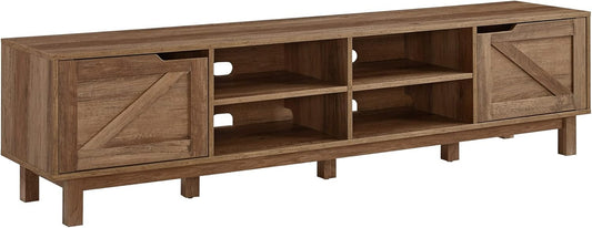 Tinsley Barn-Door Low Stand for Tvs up to 80 Inches, 70 Inch, Rustic Oak