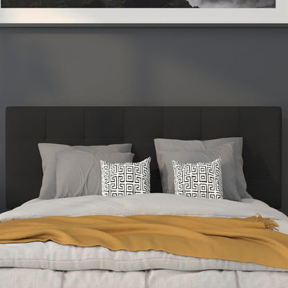 Bedford Tufted Upholstered Headboard for Full Size Bed, Contemporary Fabric Tufted Headboard with Adjustable Height, Black