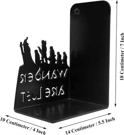 Decorative Bookends for Shelves, Heavy Metal Bookends, Unique Bookends, Non Skid Book Ends, Book Stopper for Home/Office Decor/Shelves, 7 X 5.51 X 4 In/Piece (With Quote on Product)