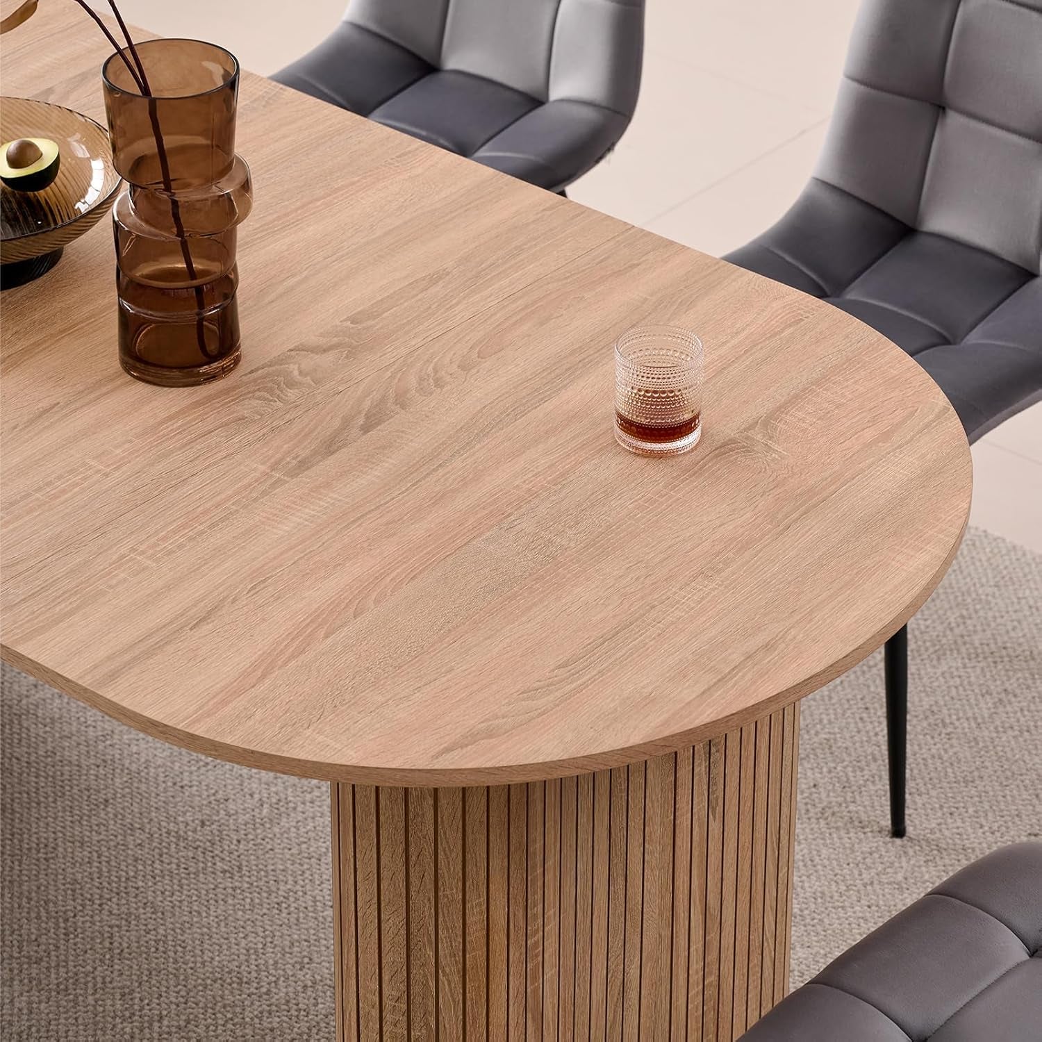 70.8" Oval Dining Table for 4 6 Person, Modern Farmhouse Kitchen Dinner Table for Breakfast Dining Receiption Room (Only Table), Natural