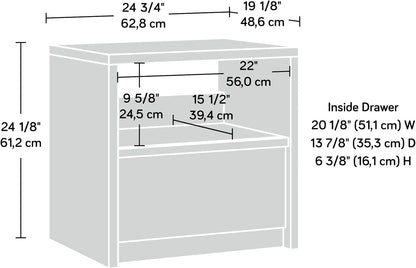 Harvey Park Night Stand with Easy Gliding Drawer, Walnut Bedside Table - Grand Walnut Finish