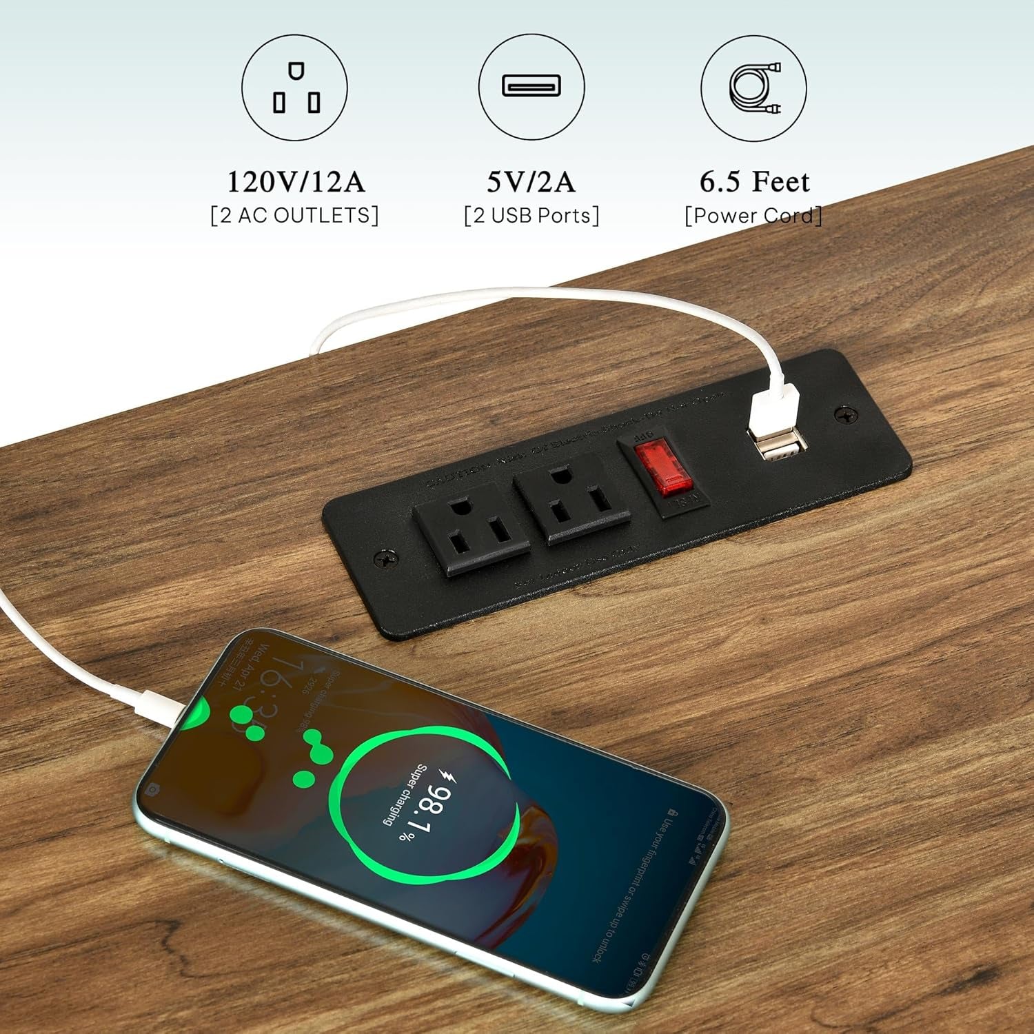 63 Inch Double Dog Crate TV Stand with Charging Station, Heavy Duty Wooden Dog Crate Furniture for 2 Dogs, Dog Kennel Indoor Furniture Double Sliding Barn Door Design Ideal for 2 Dogs, White