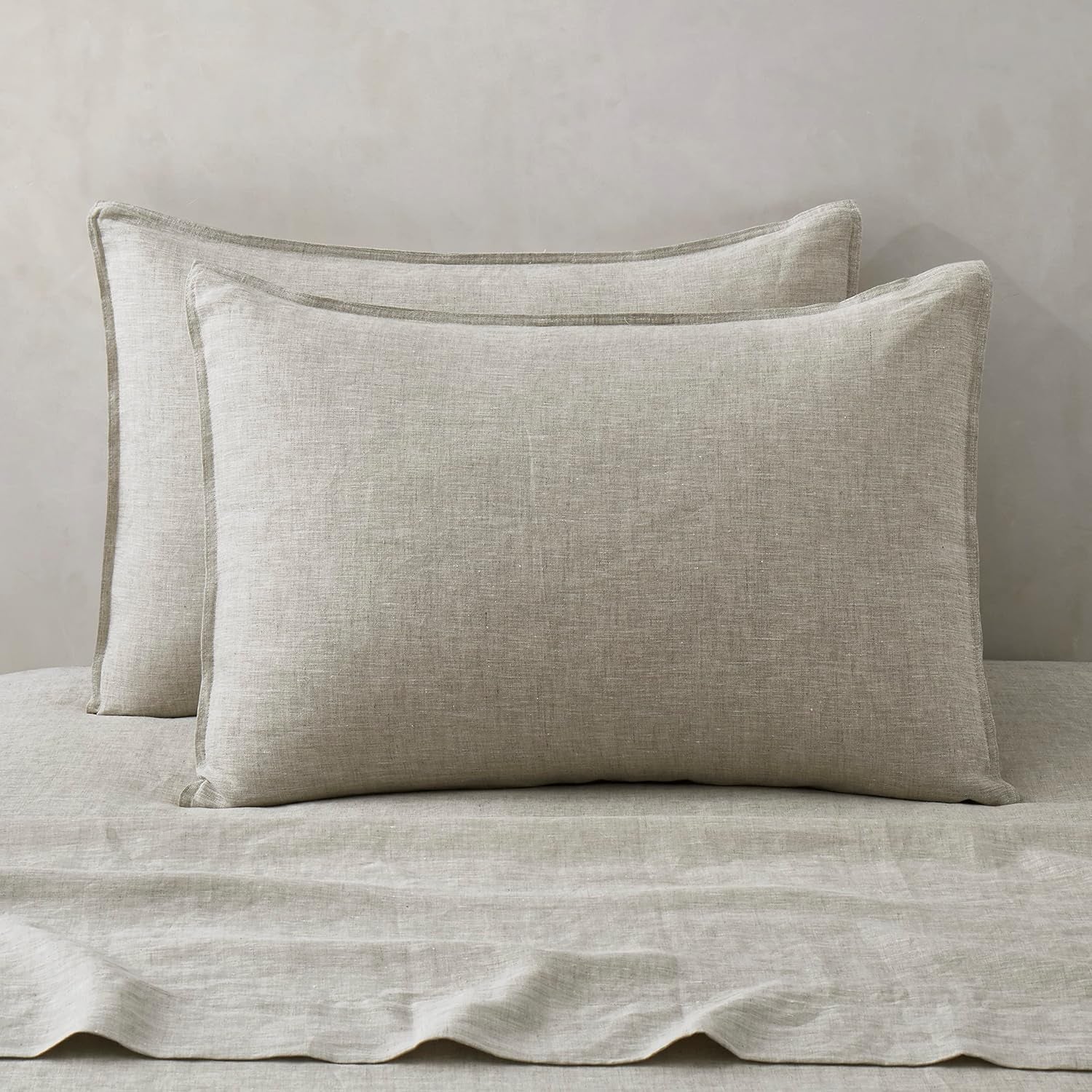 100% Linen Pillowcases Set of 2, King Size 20" X 36" Pillow Case, Linen Pillow Sham