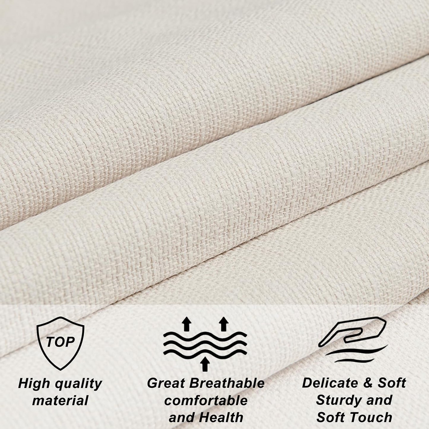 Linen Upholstered Headboard King/Cal King Size Latest Model Wall Mount, Bed Frame Mount, Featuring High-Density Sponge Padding, Luxury Texture Easy Assembly Comfort and Style-Ivory