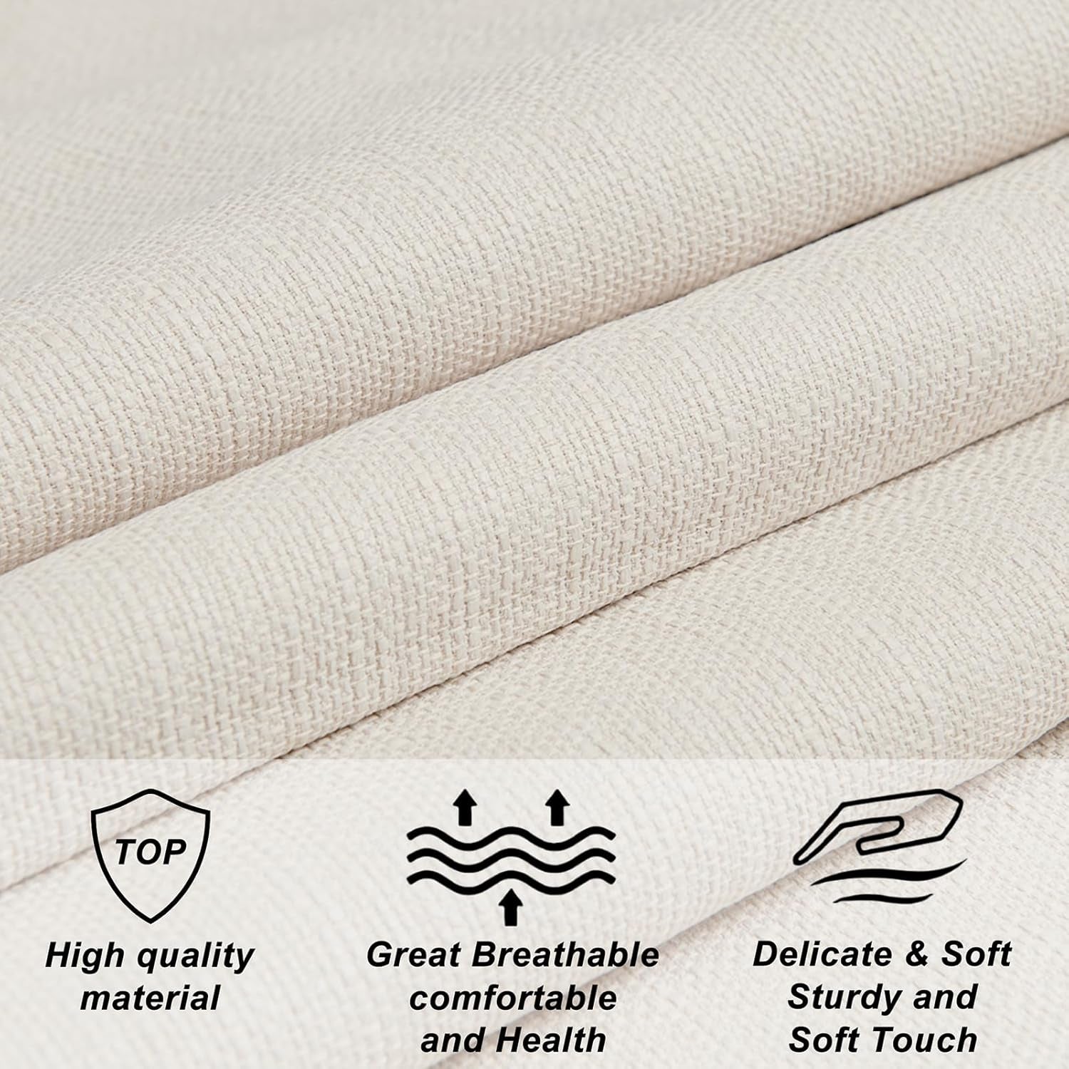 Linen Upholstered Headboard King/Cal King Size Latest Model Wall Mount, Bed Frame Mount, Featuring High-Density Sponge Padding, Luxury Texture Easy Assembly Comfort and Style-Ivory