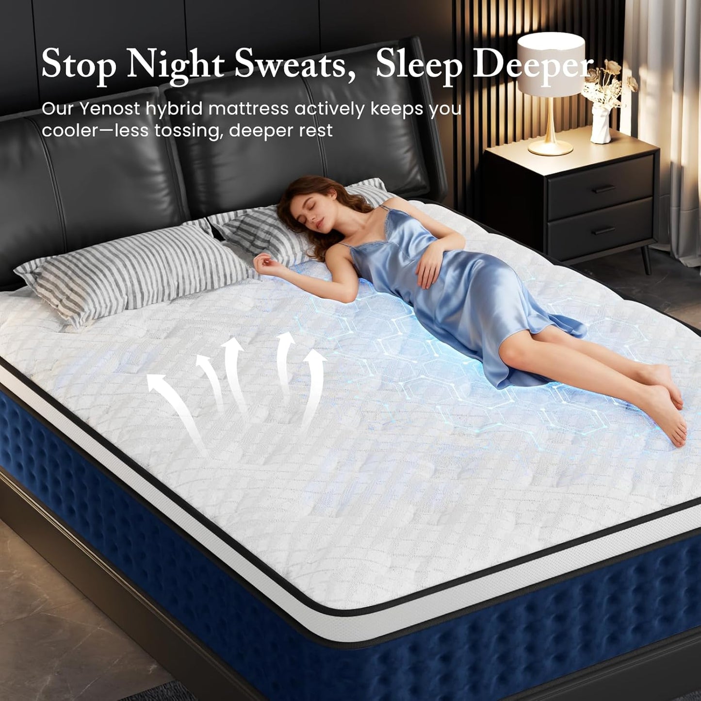 King Size Mattress, 14 Inch Hybrid King Mattress in a Box with Gel Memory Foam [New Version], Individually Pocket Coils Springs, Pressure Relief Motion Isolation, Edge Support, Medium Firm