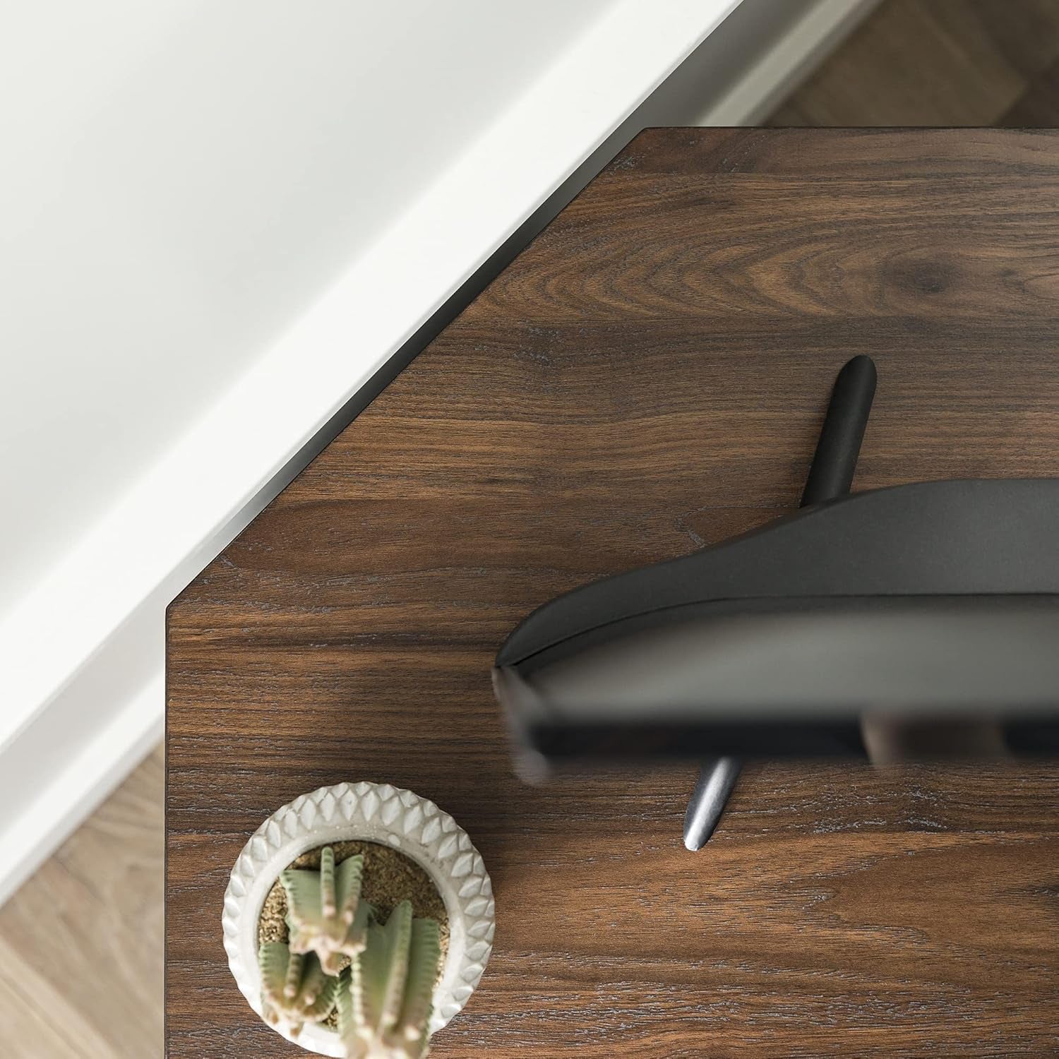 2 Door Glass Shelf Corner Stand Console, Fits Tvs up to 55", 48, Dark Walnut