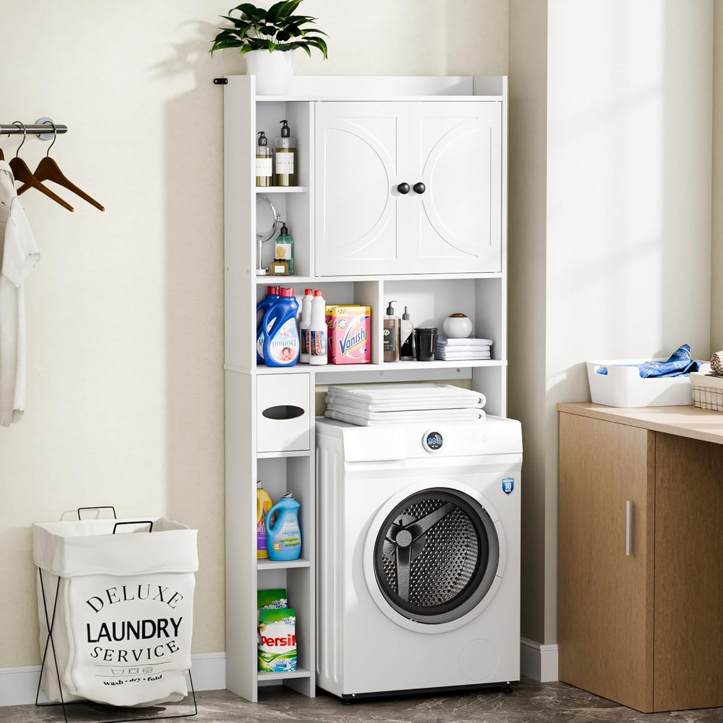 Over the Toilet Storage Cabinet, Bathroom Shelf over Toilet, Bathroom Storage Cabinet Organizer, White