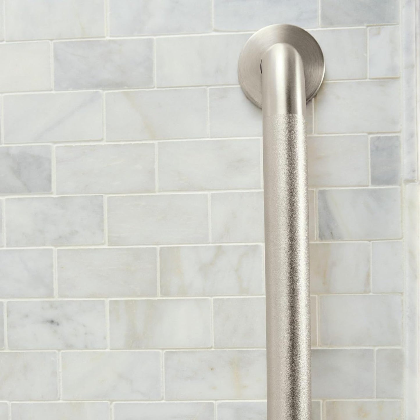 Home Care Bathroom Safety 24 Inch Stainless Steel Handicap Grab Bar for Bathtub and Shower, Slip Resistant Peened Texture, Elderly Assistance Product, Polished Brass, R8724P