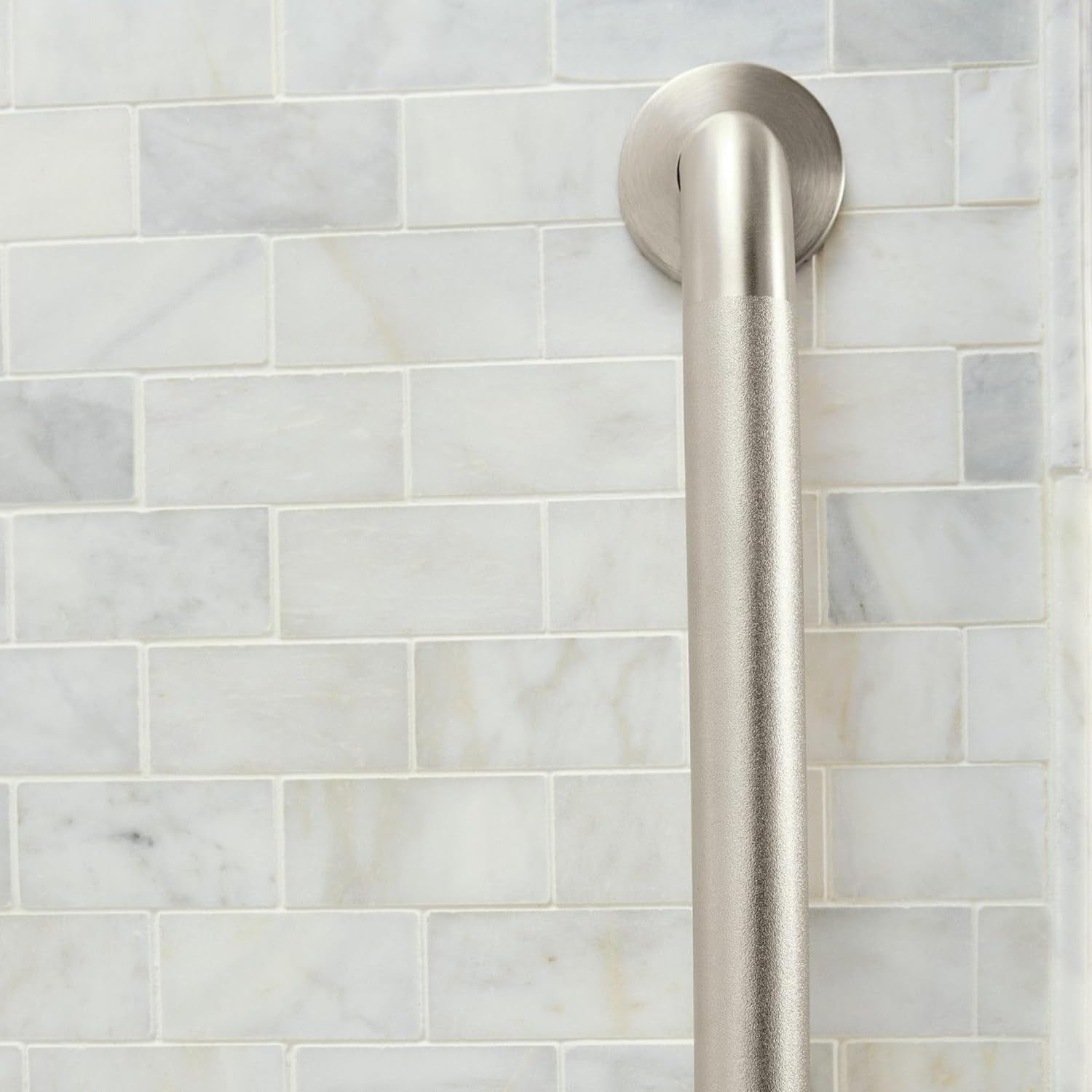Home Care Bathroom Safety 24 Inch Stainless Steel Handicap Grab Bar for Bathtub and Shower, Slip Resistant Peened Texture, Elderly Assistance Product, Polished Brass, R8724P