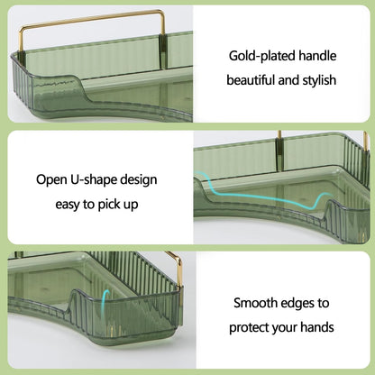 3-Tier Corner Bathroom Counter Organizer – Classic Storage Shelf for Makeup, Perfume & Toiletries, Space-Saving Countertop Tray Fits Bathroom, Dresser, Kitchen (Sage Green)