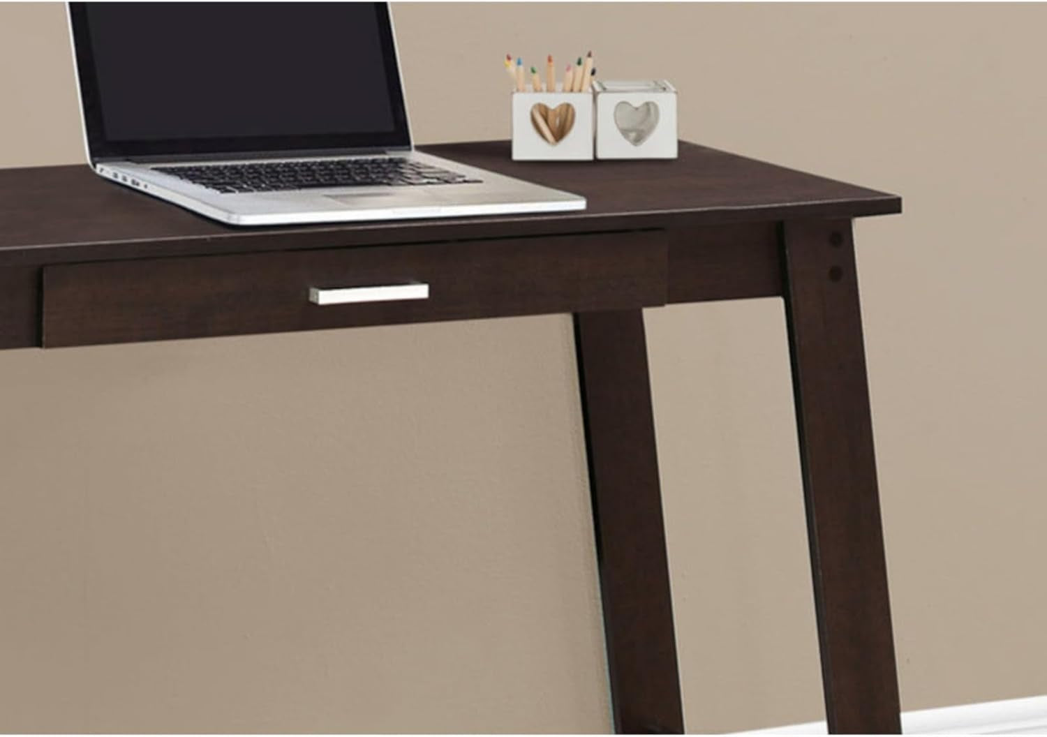 Contemporary Modern Home Office Computer Desk with Storage Drawers, Stylish and Functional 42 Inch Study Writing Table, Easy Assembly