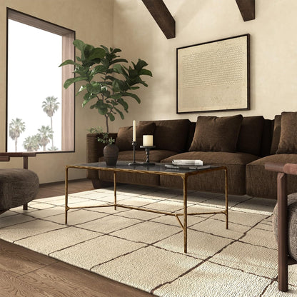 Couture Collection Jessa Brass Metal/Glass Top Rectangle Coffee Table (Fully Assembled)