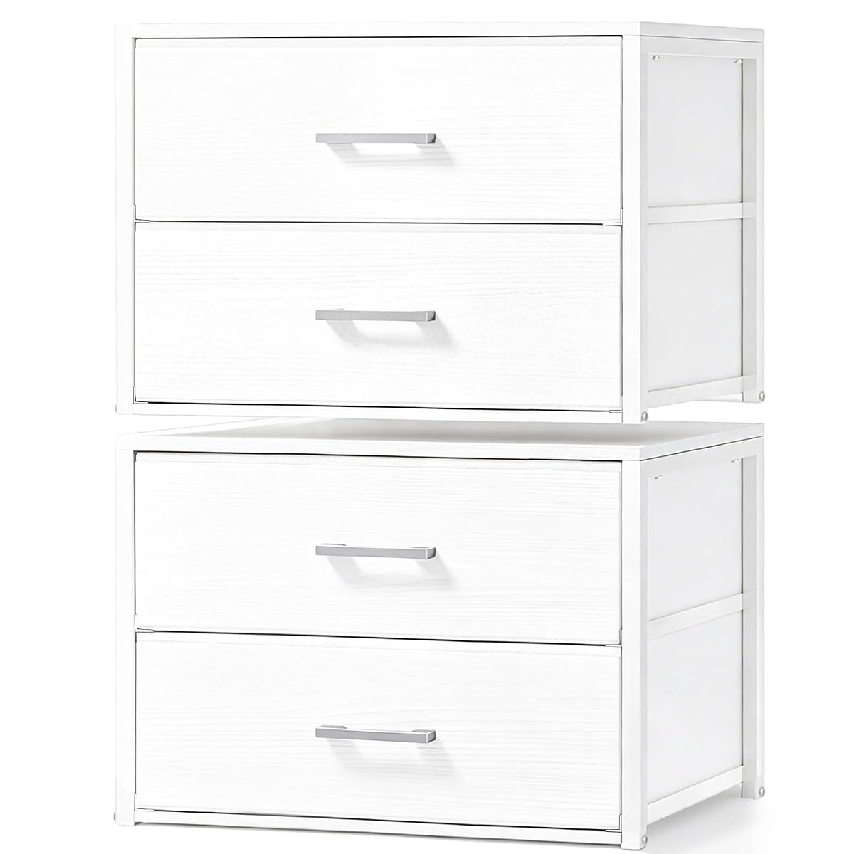 Closet Drawers for Clothes, 2 Pack, 4 Drawers Stackable, 21.2" Wide