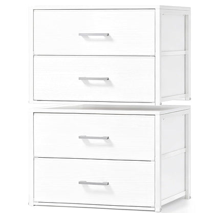 Closet Drawers for Clothes, 2 Pack, 4 Drawers Stackable, 21.2" Wide