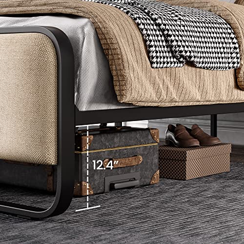 Metal Queen Bed Frame in Cream, view 3