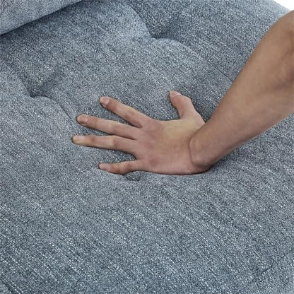 L Shape Modular Sectional Sofa，Includes Three Single Chair and Corner ，Navy Chenille