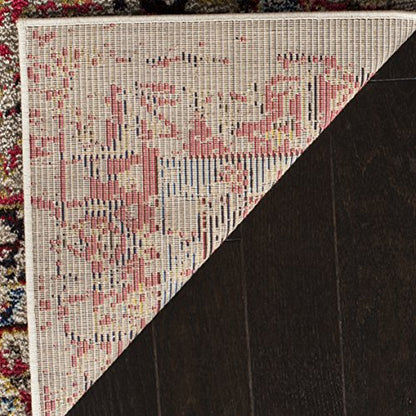 SAFAVIEH Monaco Collection Accent Rug - 2'2" x 4', Grey & Multi, Oriental Abstract Distressed Design, Non-Shedding & Easy Care, Ideal for High Traffic Areas in Entryway, Living Room, Bedroom (MNC206G)