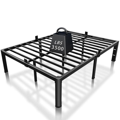 14 Inch Full Bed Frame with Rounded Corner & 4 Mattress Baffles