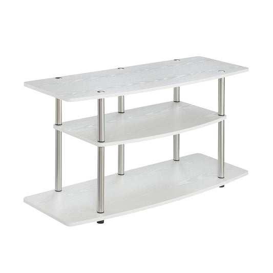 Designs2Go 3-Tier Wide TV Stand, White