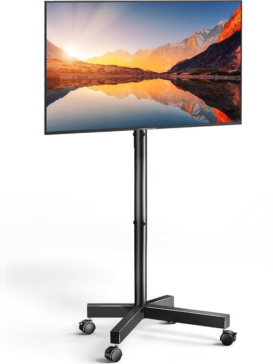 Rolling TV Stand for 23, 62 Inch TVs, Outdoor Mobile TV Cart Holds up to 99 lbs
