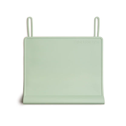 Table Tyke Silicone Placemat for Toddlers with Teething Table Edge Bumper - Non-Slip Baby Placemat for Restaurant & Home Dining - BPA Free Kids Food Mat - Travel Ready Toddler Eating Mat - Sage Green