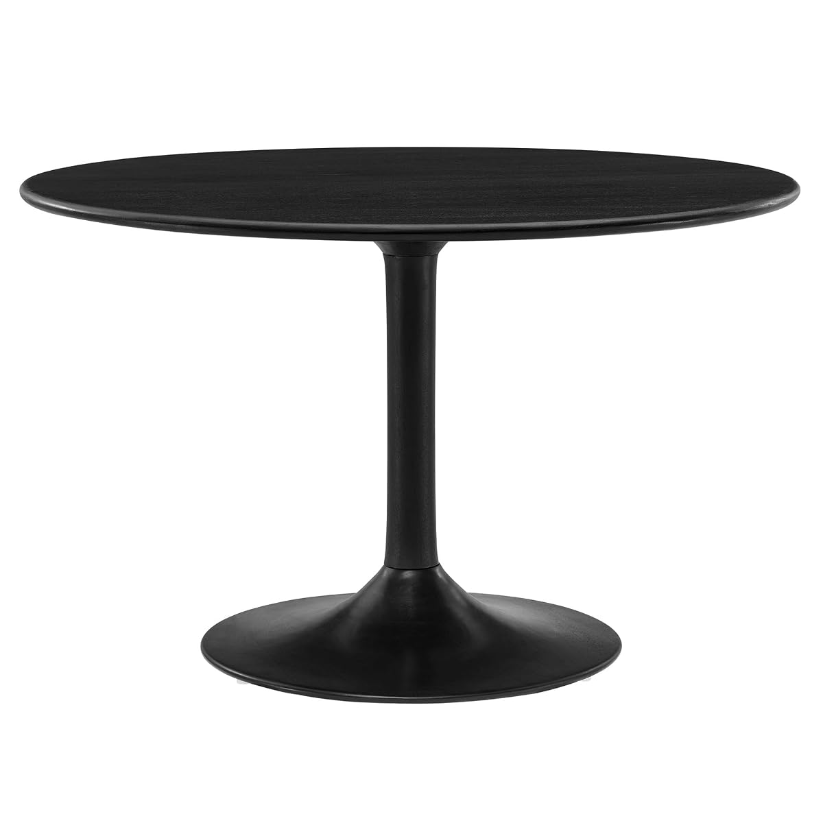 Lippa 48Inch Round Dining Table Solid Wood Black Finish Modern Kitchen Room Entertaining Home Furniture Quality Stylish Elegant Durable Refined Versatile Contemporary