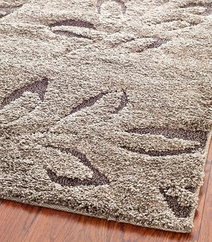 SAFAVIEH Florida Shag Collection Area Rug - 8'6" x 12', Smoke & Dark Brown, Floral Design, Non-Shedding & Easy Care, 1.2-inch Thick Ideal for High Traffic Areas in Living Room, Bedroom (SG456-7928)