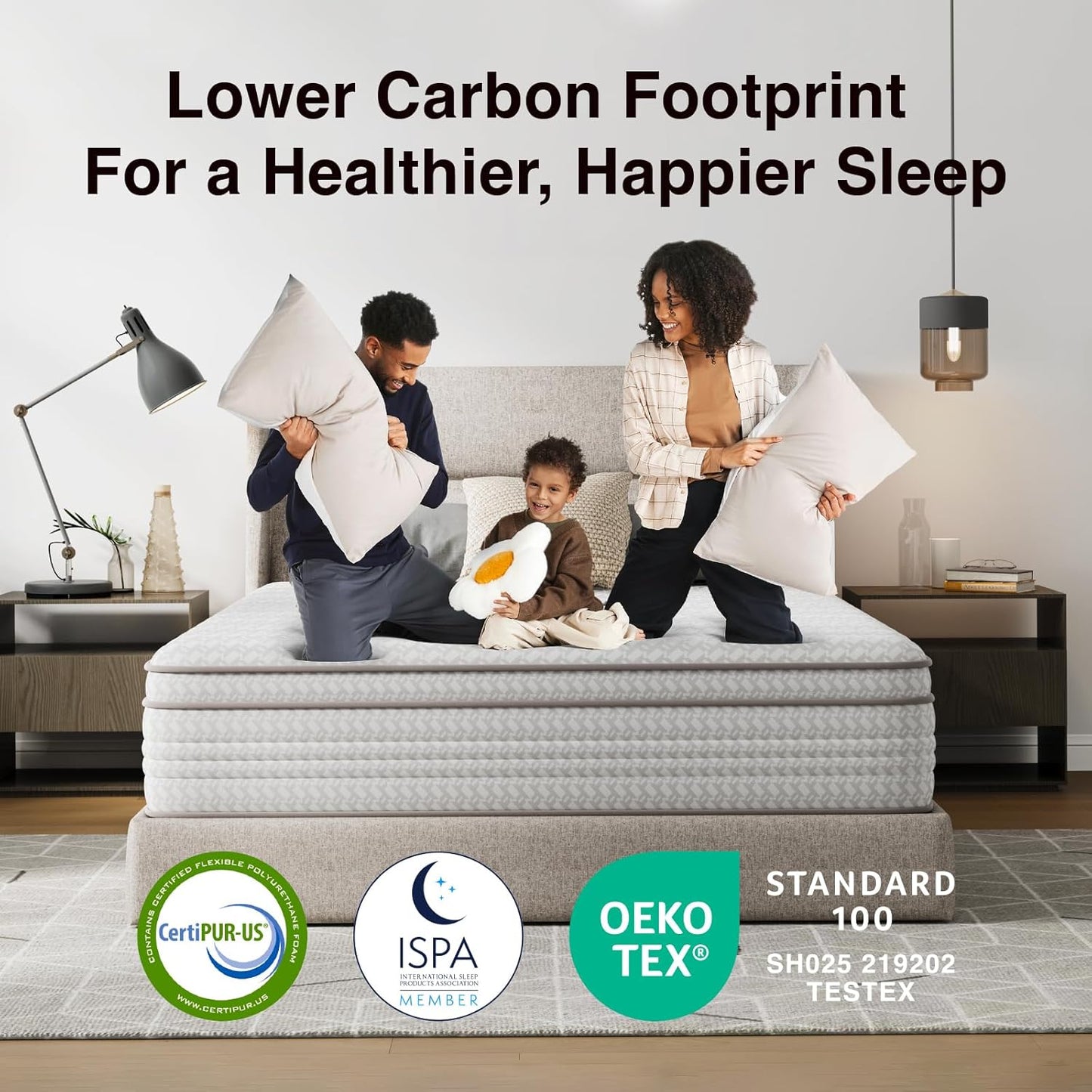 10 Inch Queen Size Mattress in a Box, Hypoallergenic & Back Pain Relief, Hybrid Queen Mattresses with Smarts Coils, Fiberglass Free Certipur-Us Certified Colchones No Box Spring Needed